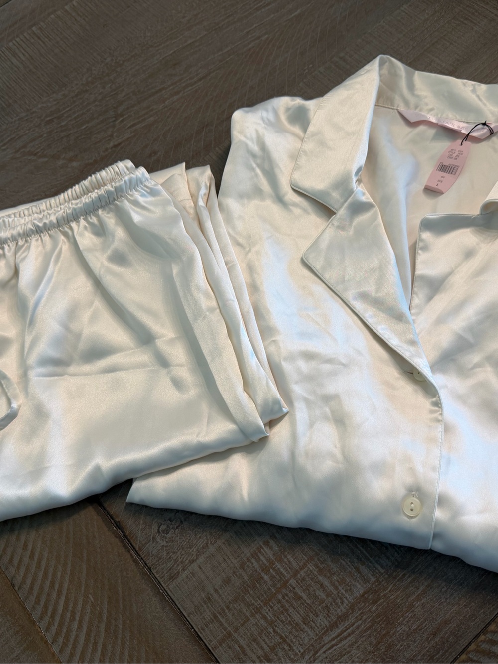 NWT VICTORIA'S SECRET Satin Long PJ Set Large Pajamas Bridal